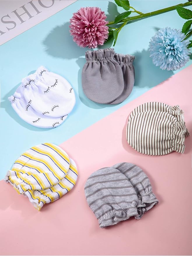24 Pairs Newborn Baby Mittens Unisex Cute Glove No Scratch Baby Mittens Gloves for 0-6 Months Boys Girls-BubblyBeeBaby