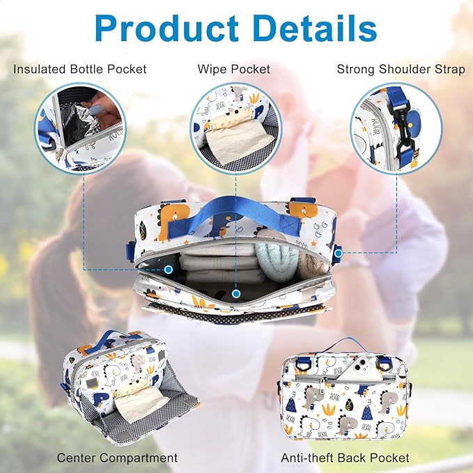 Accmor Stroller Organizer, Universal Stroller Organizer with Insulated Cup Holder Pocket, Dual Purpose Large Capacity Stroller Bag Caddy, Stroller Accessories Fits for Uppababy, Doona, Nuna Strollers-BubblyBeeBaby