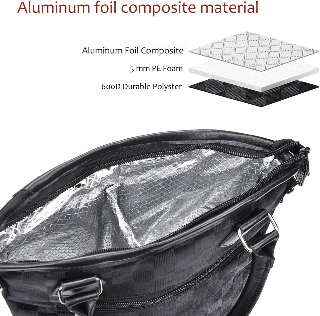 Tirrinia Insulated Wine Gift Carrier Tote - Travel Padded 2 Bottle Wine/Champagne Cooler Bag for Portable Wine Bottle Carrying Case, Women Men Wine Party Bag for Event,BYOB,Beach, Gift for Wine