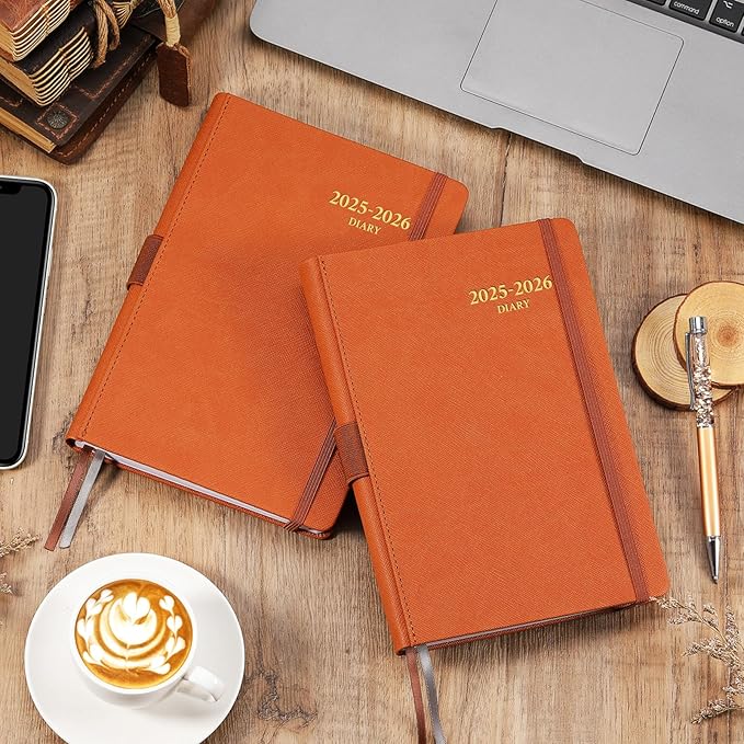 2025-2026 Appointment Book & Planner - Jul 2025 - Jun 2026, Daily Hourly Planner, 5.75" X 8.25", 60-Minute Interval, Faux Soft Leather Cover, Premium Paper, Academic Calendar with Pen Loop, Inner Pocket-BubblyBeeBaby