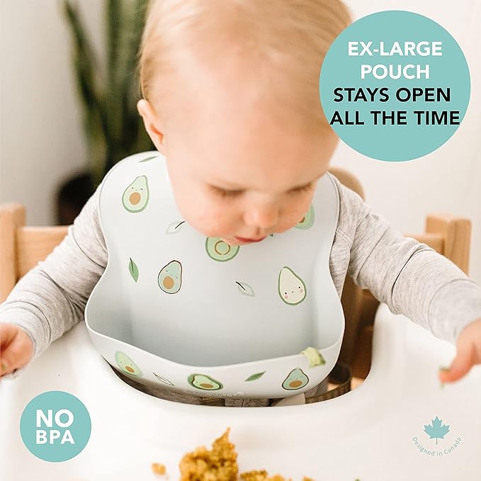 Loulou Lollipop Soft, Waterproof Silicone Feeding Bib for Babies and Toddlers-BubblyBeeBaby