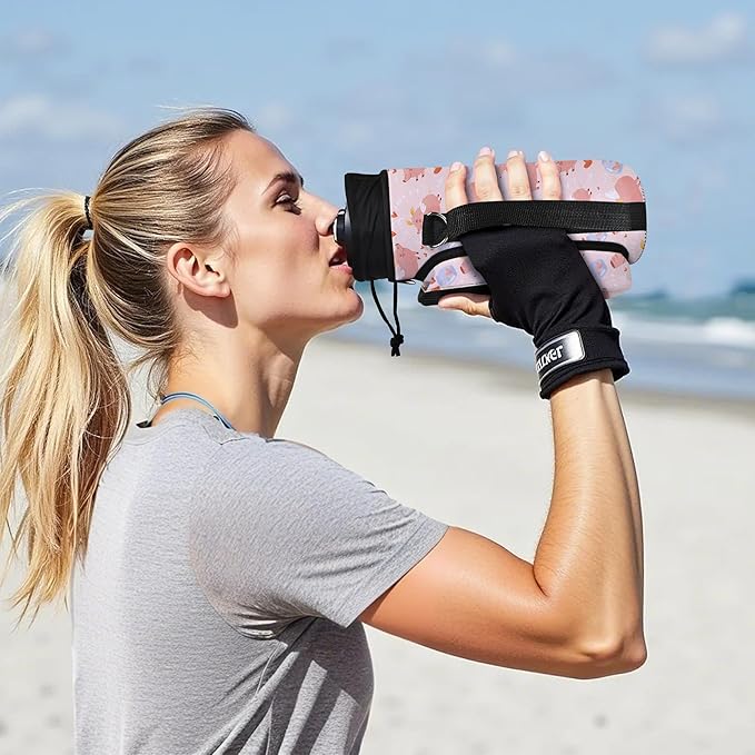 25/32/40/64oz Water Bottle Bag Holder Carrier-Insulated Crossbody Sling Case Sleeve with Strap & Pockets for Men Women Gym Cycling Travel Walking Hiking Camping-BubblyBeeBaby