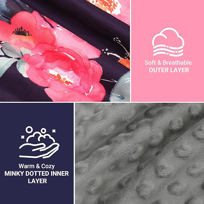 Elstey Car Seat Cover Baby, Minky Dot Carseat Covers Baby Girls, Lightweight Infant Car Seat Cover Canopy with 2 Layers Breathable Mesh Windows, Stroller Carrier for Babies Newborn Essentials-BubblyBeeBaby