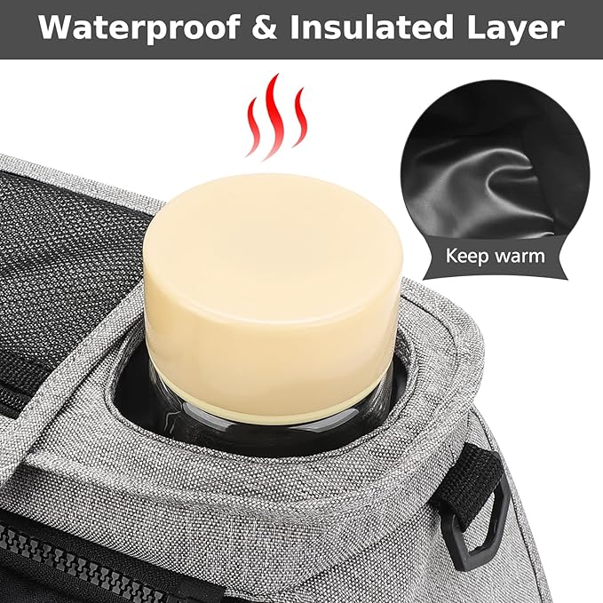 Accmor Universal Stroller Organizer with Insulated Cup Holder Detachable Phone Bag and Shoulder Strap,Stroller Bag Caddy Organizer Fits for Uppababy, Baby Jogger, Britax Strollers-BubblyBeeBaby