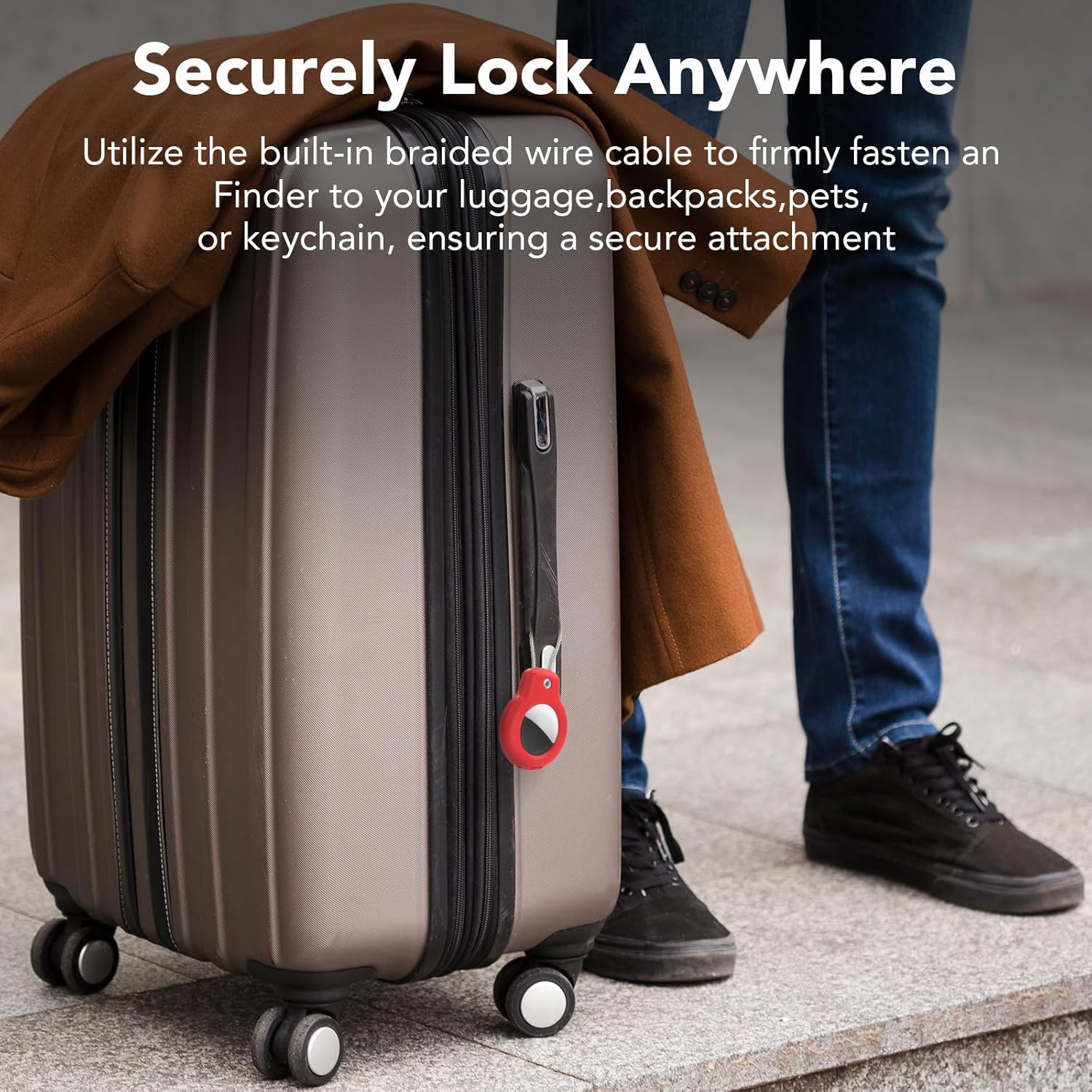 for AirTag Holder Case with Keychain, Air Tags-4 Pack for Apple Air Tag Holder with Wire Cable Lock Key Ring Chain Air Tagholder Accessories for GPS Item Tracker Kids,Keys,Luggage