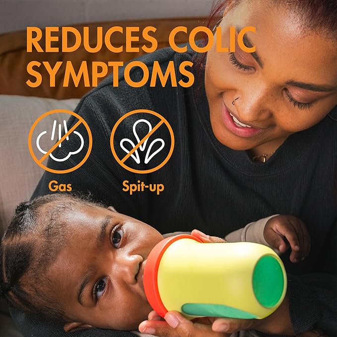 Boon Nursh Reusable Silicone Pouch Baby Bottles - Medium Flow Nipple - Silicone Baby Bottle Pouch and Nipple - Baby Feeding Essentials - Color Block - 3-6 Months - 3 Count - 8 Ounce-BubblyBeeBaby