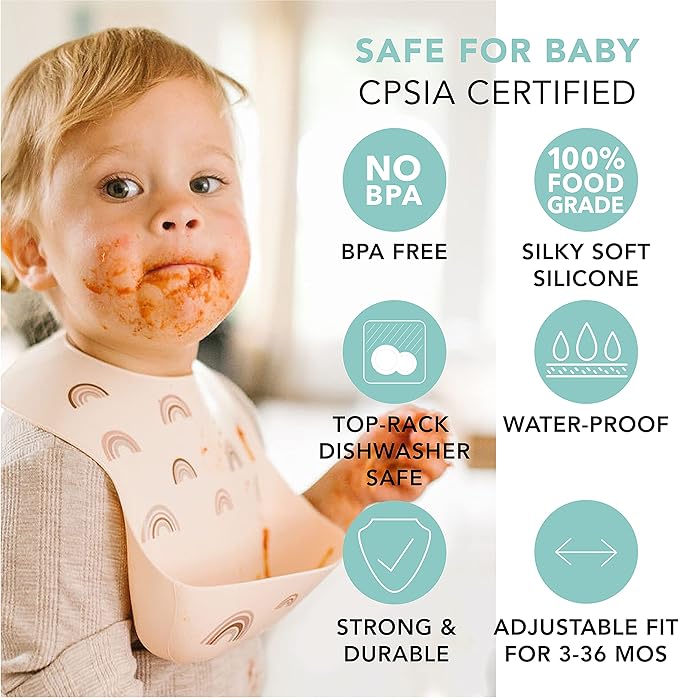 Loulou Lollipop Soft, Waterproof Silicone Feeding Bib for Babies and Toddlers-BubblyBeeBaby