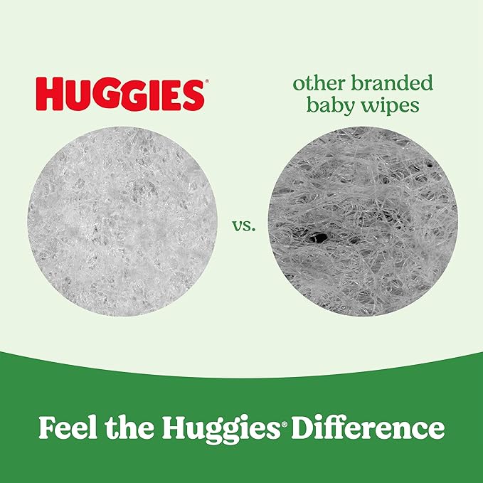 Huggies Natural Care Sensitive Baby Wipes, Unscented, Hypoallergenic, 99% Purified Water, 15 Flip-Top Packs (960 Wipes Total)-BubblyBeeBaby