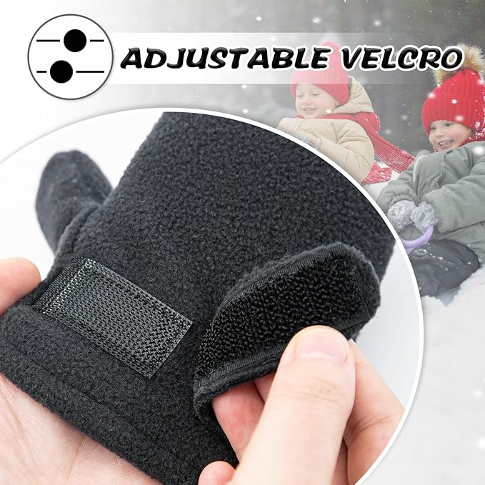 BAVST Baby Toddler Winter Mittens Girls Warm Fleece Lined Gloves Kids Sherpa Lined Mittens for Boys-BubblyBeeBaby