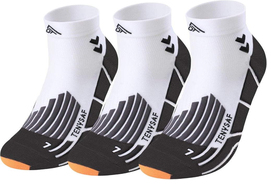 Compression Sport Running Socks: Athletic Socks for Men Women with Cushion,3 Pairs Work Hiking Basketball Ankle Socks