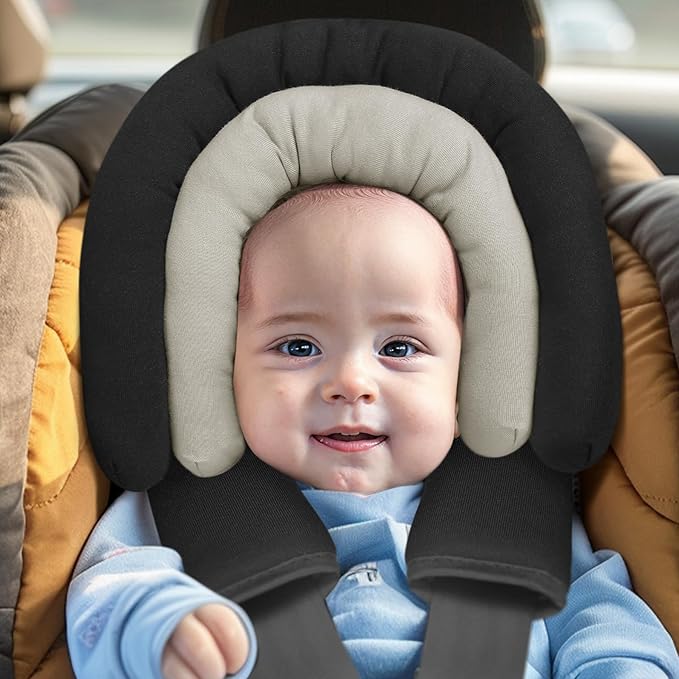 COOLBEBE Upgraded Babybody Support & Strap Covers Set for Newborn Infant Toddler - Extra Soft Breathable Car Seat Insert Cushion Pad, Perfect for Carseats, Strollers, Swing, Black-BubblyBeeBaby