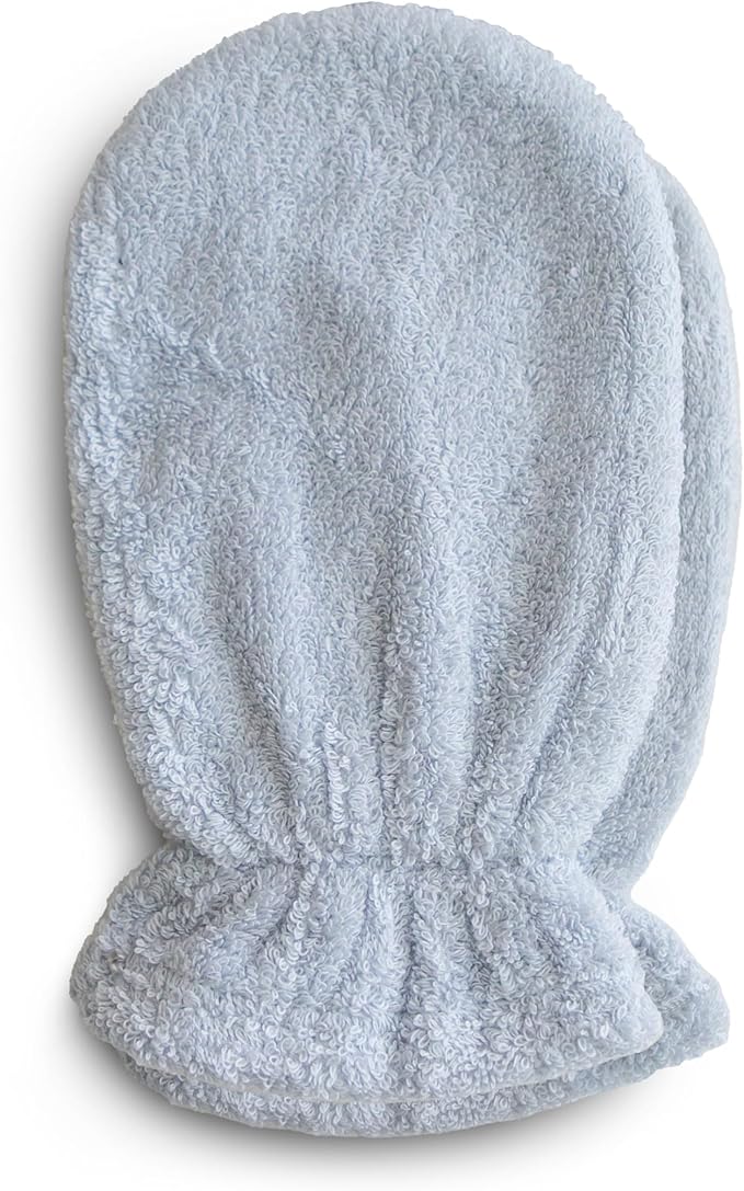 mushie Baby Bath Mitt | Organic Cotton | Pack of 2 (Baby Blue)-BubblyBeeBaby