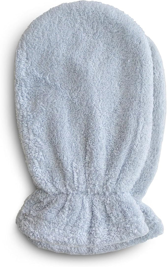 mushie Baby Bath Mitt | Organic Cotton | Pack of 2 (Baby Blue)-BubblyBeeBaby