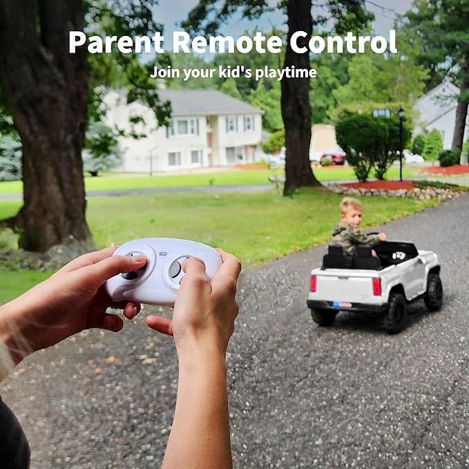 24V 10Ah Ride on Toy for Big Kids, 4WD 2 Seater Electric SUV Kids Car to Drive w/Remote Control, 4x200W Motors - White-BubblyBeeBaby