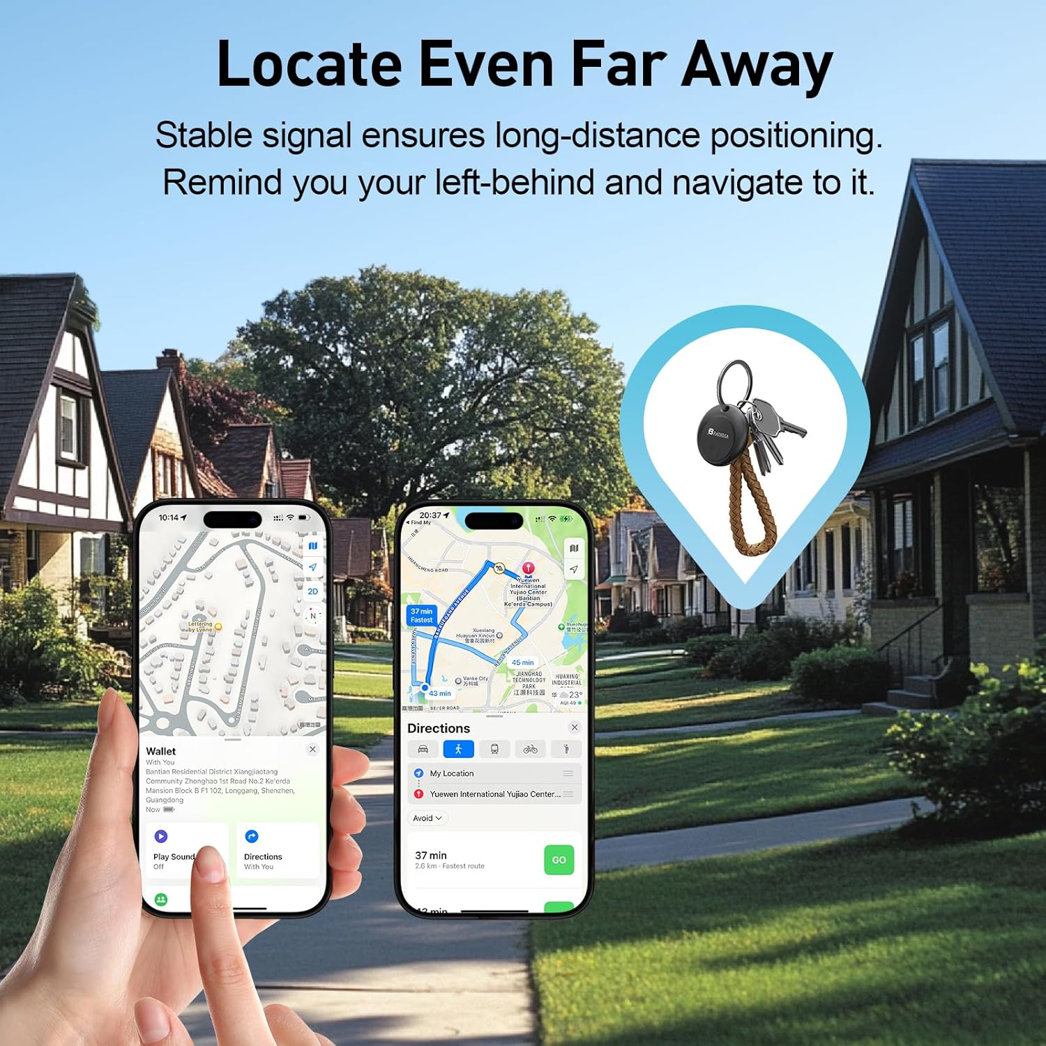 2025 [Apple MFi Certified] (iOS Only) Bluetooth Tracker Smart Finder for Apple Find My, iPhone Card Wallet Finder GPS Tracker, 5-10 Years Battery, Keys Finder and Item Locator for Keys, Bags, Passport