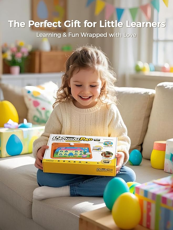 Interactive Electronic Learning Pad - Learn-to-Read System with 70 Sound Pages, Card-Insert for Alphabet, Words, Numbers, Music, Learning Activities for Kids 3-5 Years Old-BubblyBeeBaby