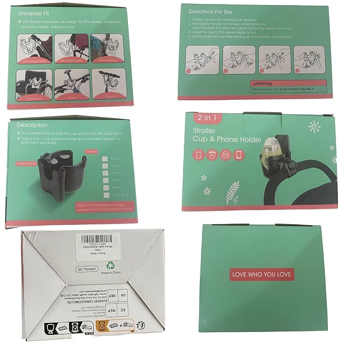 Suranew Adjustable Stroller Cup Holder with Phone Holder for Baby Stroller for Family Members (Orange)-BubblyBeeBaby