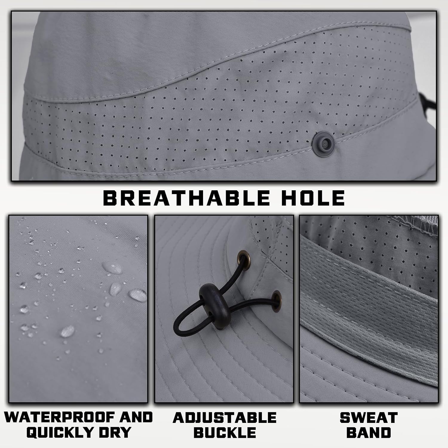 Sun Hats for Men Women, UPF50+ Protection Safari Hat,Wide Brim Fishing Hat with Neck Flap,Bucket Hats for Beach Hiking