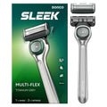DORCO SLEEK Six Blade Razor System with Multi-Flex Technology, Precision Shaving Razor Handle, Includes 2 Cartridges