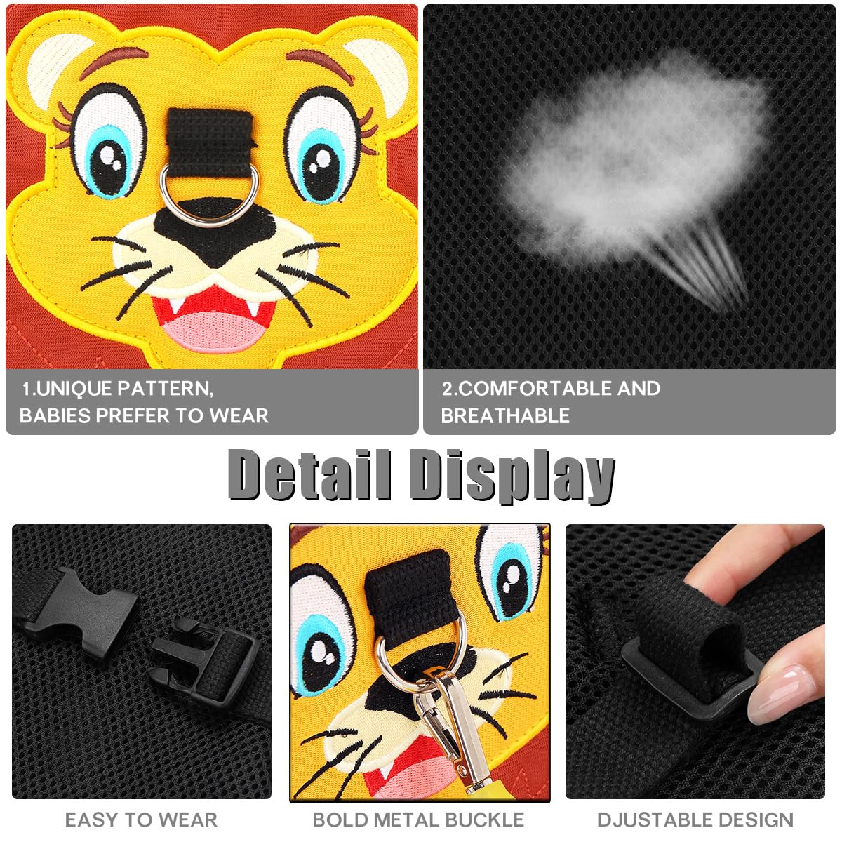 Toddlers Leash + Anti Lost Wrist Link Child Kids Safety Harness Kids Walking Wristband Assistant Strap Belt for Boys Pink Christmas Gift (Black)