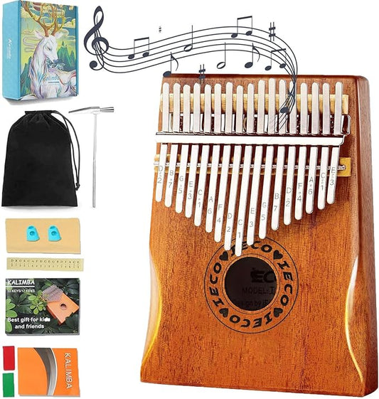 Kalimba Thumb Piano 17 Keys Portable Finger Piano Marimba Music Gifts for Adults Kids-BubblyBeeBaby