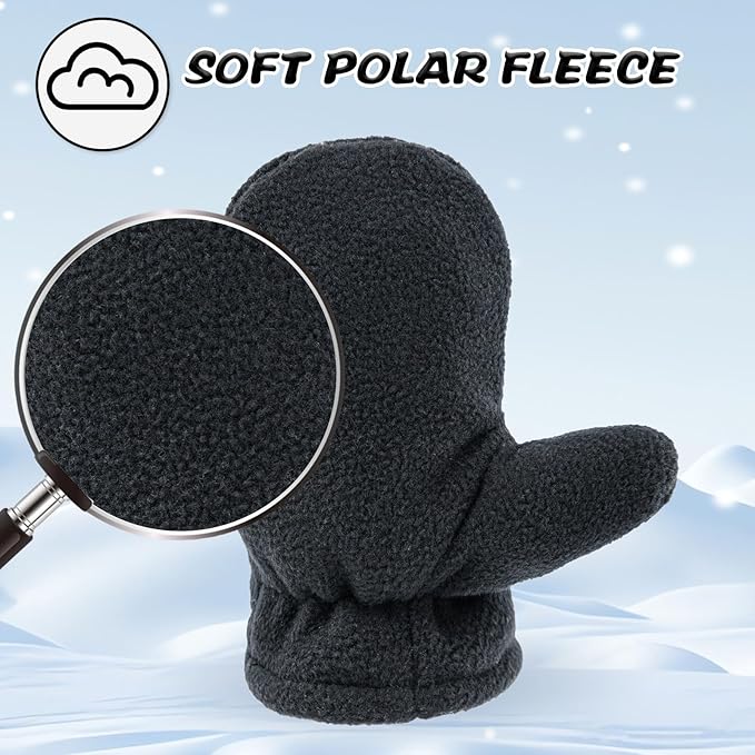 BAVST Baby Toddler Winter Mittens Girls Warm Fleece Lined Gloves Kids Sherpa Lined Mittens for Boys-BubblyBeeBaby
