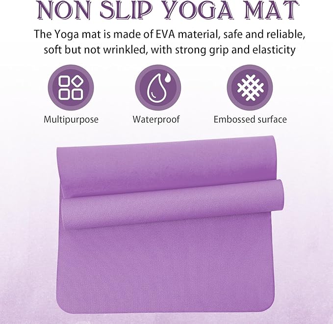 10 Pack Yoga Mats Bulk, 68'' x 24'' x 4mm Thick Yoga Mats for Kids and Adult Gym Mats Bundle Latex Free Exercise Mats with Non Slip Texture for Outdoor Yoga, Pilates or Workout-BubblyBeeBaby