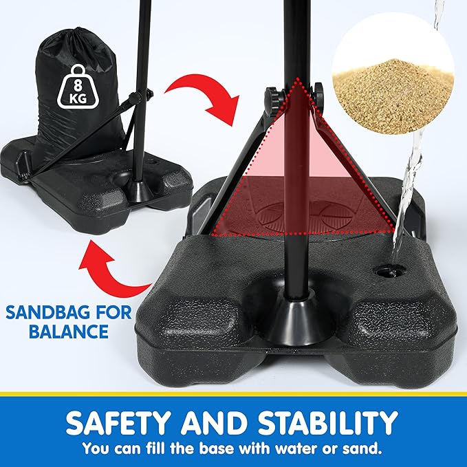 JOYIN Kids Basketball Hoop, Adjustable Height 2.8 ft-6.2 ft Toddler Basketball Hoop for Kids Indoor Outdoor Play Portable Basket Ball for Boys Girls Age 3 4 5 6 7 8 Gift-BubblyBeeBaby