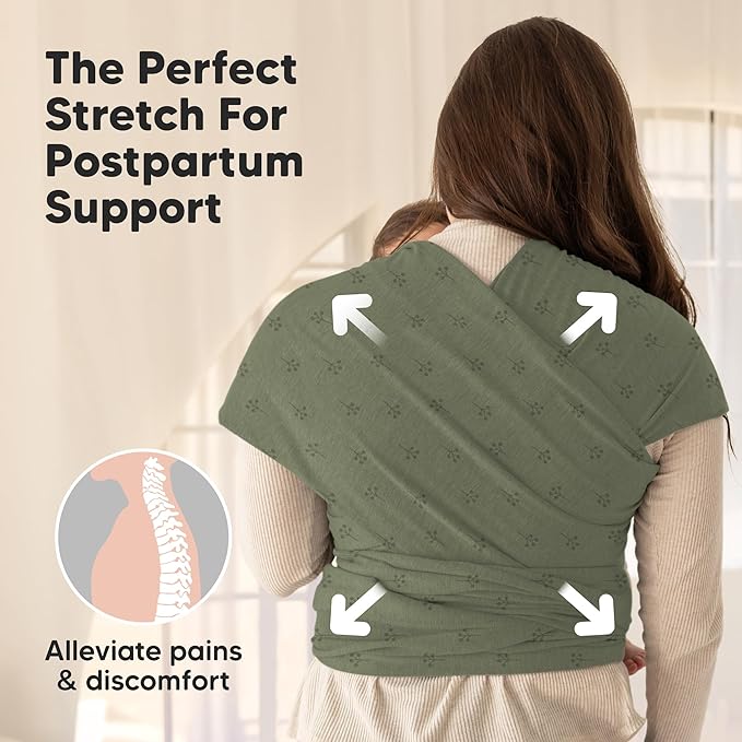 KeaBabies Baby Wrap Carrier - All in 1 Original Baby Carrier Newborn to Toddler Sling, Easy to Wear, Hands Free Bonding, Lightweight, Breathable Infant Wraps (Forest)-BubblyBeeBaby