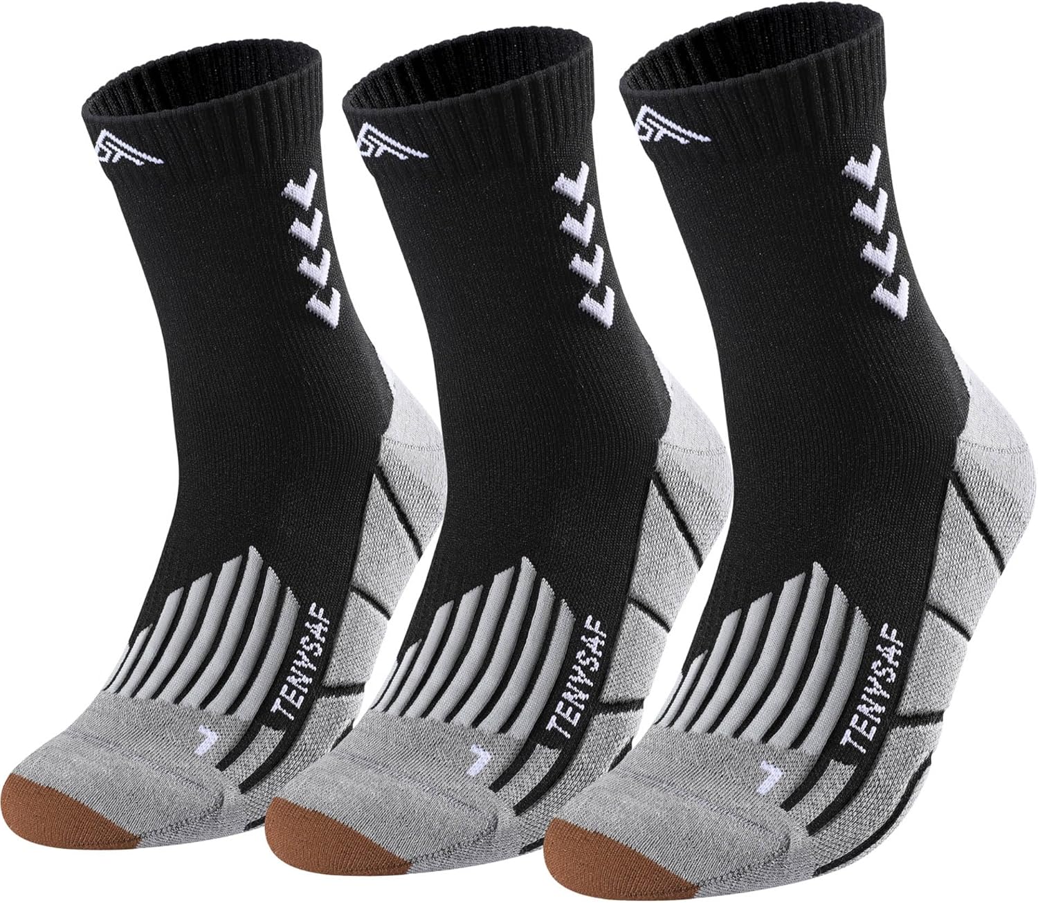 Compression Crew Running Socks: Athletic Socks for Men Women with Cushion,3 Pairs Work Hiking Basketball Sport Socks