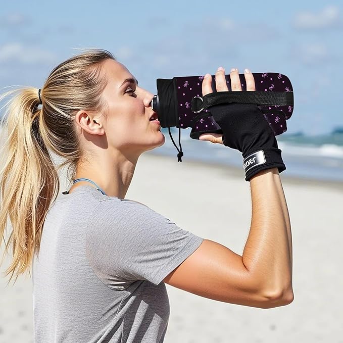 icolor Water Bottle Carrier Bag with Strap 25/32/40 oz Crossbody Bottle Holder with Phone Pocket Sling Sleeve Insulated Neoprene Water Bottle Pouch for Walking Travelling-BubblyBeeBaby