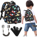 Accmor Toddler Harness Backpack Leash, Cute Excavator Kids Backpack with Anti Lost Wrist Link for Outdoor Walking, Mini Black Child Backpack Wristband Tether Leashes for Boys Girls Aged 1-3 Years Old