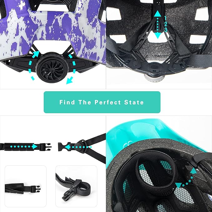 Kids Bike Helmet, SIFVO Kids Helmet 8+ Boys and Girls Bike Helmet with Cool Visor, Bike Helmets for Kids, Youth Bike Helmet Kids Mountain Bike Helmet Lightweight and Sturdy【55-58cm】-BubblyBeeBaby