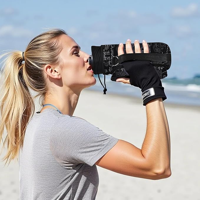 icolor Water Bottle Carrier Bag with Strap 25/32/40 oz Crossbody Bottle Holder with Phone Pocket Sling Sleeve Insulated Neoprene Water Bottle Pouch for Walking Travelling-BubblyBeeBaby