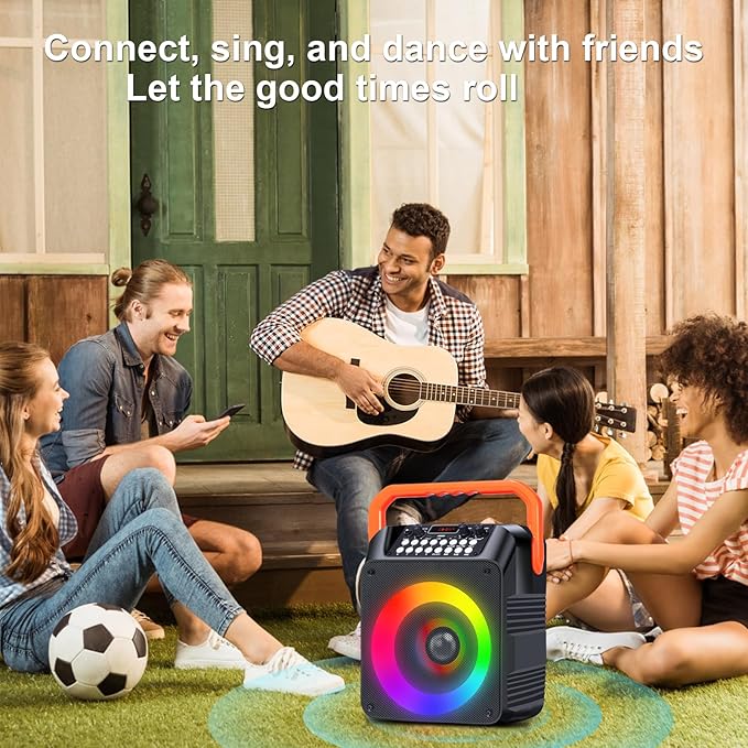 Karaoke Machine,Karaoke Machine for Adults with 2 Wireless Microphones/6.5IN Speaker/PA System with Remote Control/LED Light/Remote Control,Portable Bluetooth Karaoke Speaker Supports TWS/REC/AUX/USB-BubblyBeeBaby