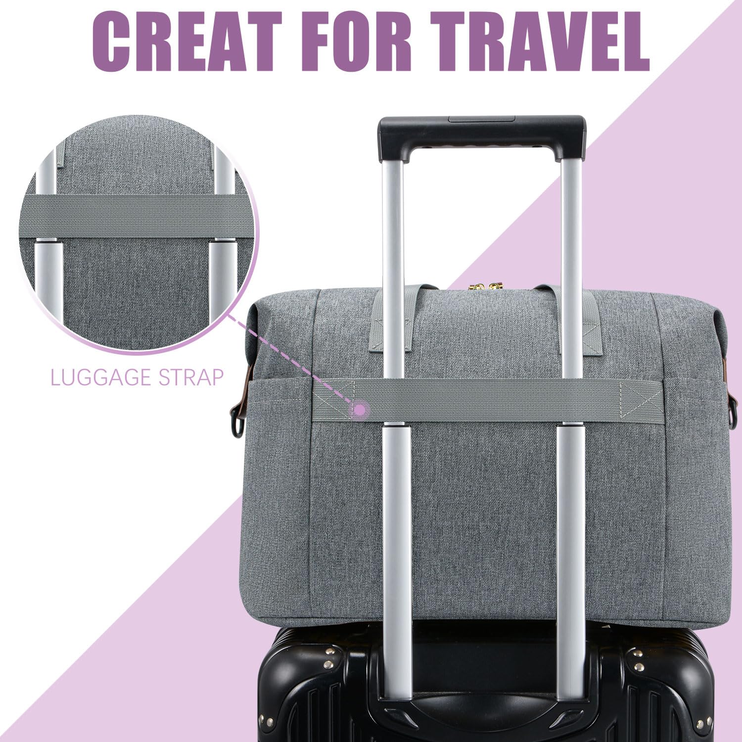 Tuwubi Diaper Bag Tote,Baby Diaper Bag with Pacifier Case Large Travel Diaper Tote Caddy for Mom and Dad Multifunction Large Baby Bag - M-Light Grey