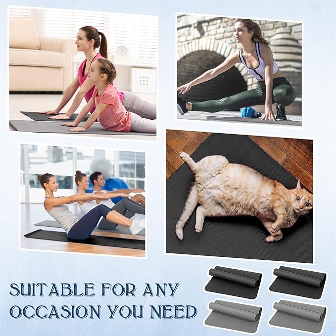 10 Pack Yoga Mats Bulk, 68'' x 24'' x 4mm Thick Yoga Mats for Kids and Adult Gym Mats Bundle Latex Free Exercise Mats with Non Slip Texture for Outdoor Yoga, Pilates or Workout-BubblyBeeBaby