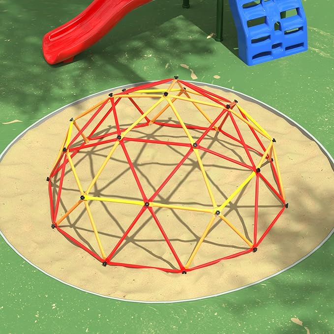 JAXPETY Climbing Dome, 7FT Outdoor Jungle Gym for Kids Ages 4-8, Toddler Monkey Bars for Backyard, Doorway Playground Climbing Structures for Toddler Climbing, Montessori Climbing Set for Dome Climber-BubblyBeeBaby