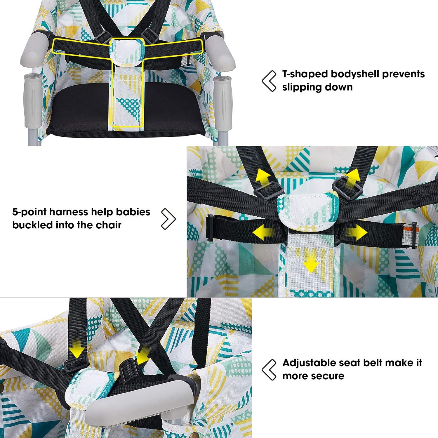 Hook On Chair, VEEYOO Clip On High Chair Folding Fast Table Chair with Storage Bag, Portable Baby Feeding Seat Attach to Table for Home and Travel