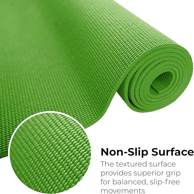 Hello Fit 10-Pack Yoga Mat, 68" x 24" Non Slip Exercise Mat, 4mm Thick Gym Mat for Fitness and Stretching, Bulk Non Toxic Yoga Mats for Schools and Studios-BubblyBeeBaby