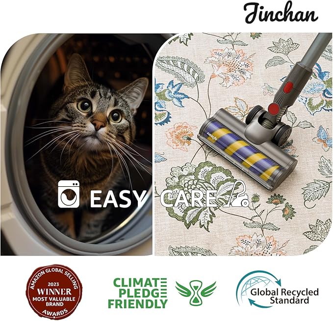 jinchan 3x8 Floral Runner Rug for Hallway Washable Kitchen Runner Vintage Romance Design Non Slip Thin Indoor Floor Cover Low-Profile Throw Carpet for Entryway Bathroom Bedroom Porch, Green/Beige-BubblyBeeBaby