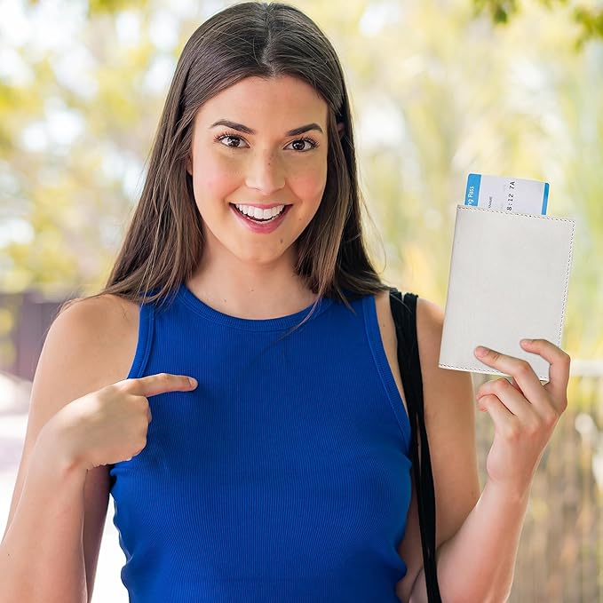 HIFA Leather Passport Holder, Handmade Passport Cover with Card and Ticket Slot - Genuine Leather, Elegant Design, Easy Access - Passport Case, Passport Wallet, Passport Holder-BubblyBeeBaby