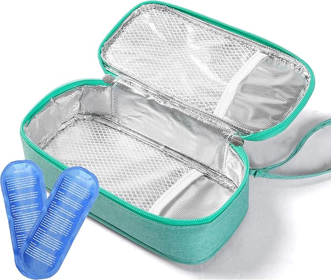 Insulated Breastmilk Cooler Bag with 2 Ice Packs - Breastmilk Cooler Organizer Bag for Daycare, Breastfeeding Mom Travel Outdoor-BubblyBeeBaby