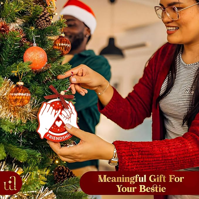 2025 Friendship Ornaments for Women Friends - Best Friends Ornaments for Women, Unique Best Friend Christmas Ornament 2025 for Christmas Tree Decorations, Special Friendship Birthday Gifts-BubblyBeeBaby