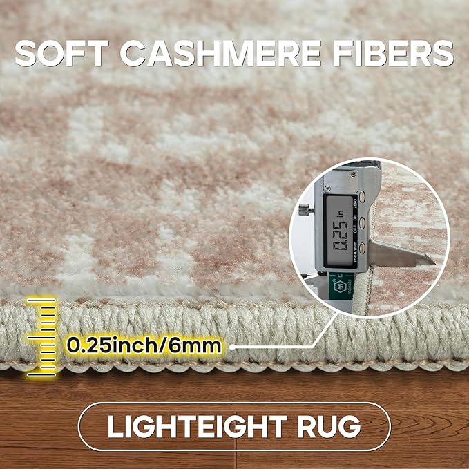 10x14 Area Rugs Large Living Room Rug Washable: Modern Abstract Rug Indoor Modern Carpet Non Slip for Dining Room Bedroom Nursery Home Office Beige-BubblyBeeBaby