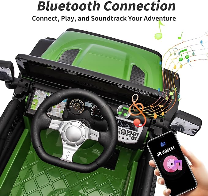 12V Kids Ride on Car Truck, Kids Electric Vehicles Car Ride on Toy w/Remote Control - Army Green-BubblyBeeBaby