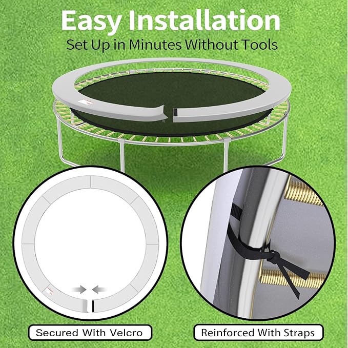 16FT/15FT/14FT/12FT/10FT Trampoline Safety Pad Replacement, Round Trampoline Spring Protection Cover, Fits 16FT/15FT/14FT/12FT/10FT Frames, Water-Resistant Trampoline Accessories-BubblyBeeBaby