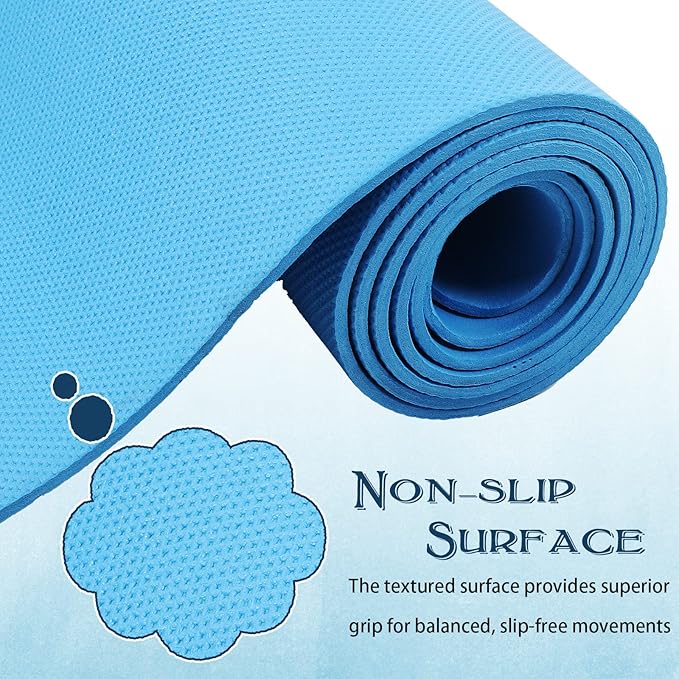 10 Pack Yoga Mats Bulk, 68'' x 24'' x 4mm Thick Yoga Mats for Kids and Adult Gym Mats Bundle Latex Free Exercise Mats with Non Slip Texture for Outdoor Yoga, Pilates or Workout-BubblyBeeBaby
