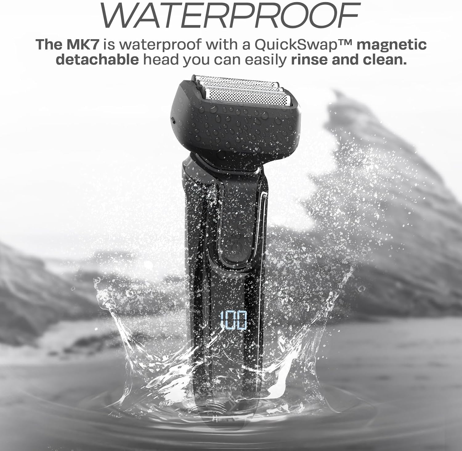 HUMMINGBIRD MK7 Premium Foil Face Shaver, Four Blade Foil Shaver with Long Hair Leveler, Electric Razor for Men, Waterproof Wet & Dry Shave, Cordless USB-C Rechargeable, LED Display, Travel Case