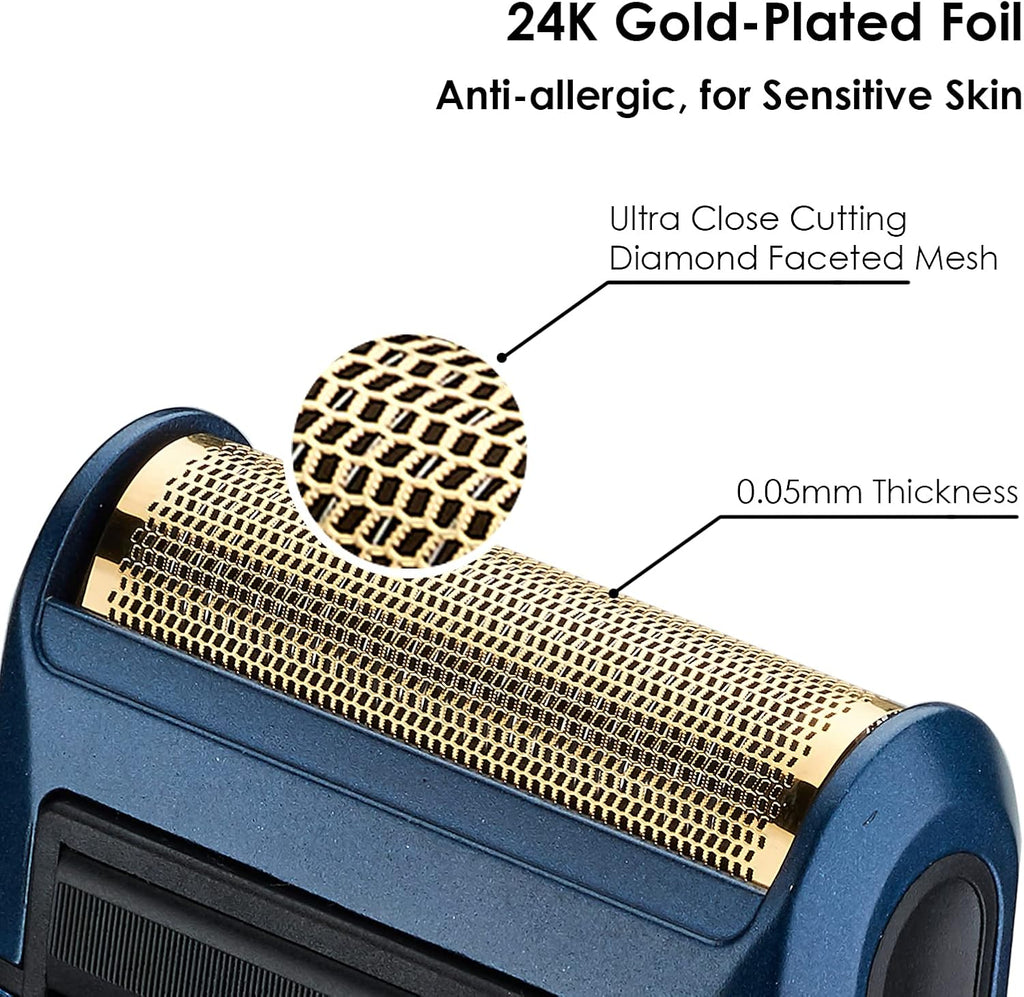 Retro Electric Razor for Men, Rechargeable Mens Gold Foil Shavers,Travel Electric Shavers for Men(Blue)